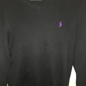 Men's Ralph Lauren V neck  black cotton sweater